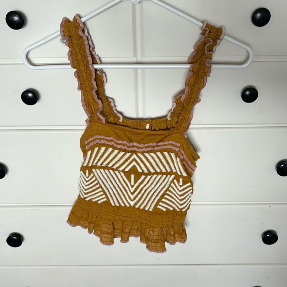 Free People Cropped Mini Peplum Tank